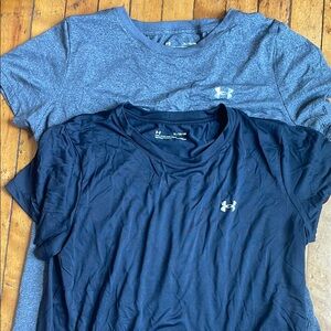 Under Armour Women Black and Grey Athletic T-Shirt